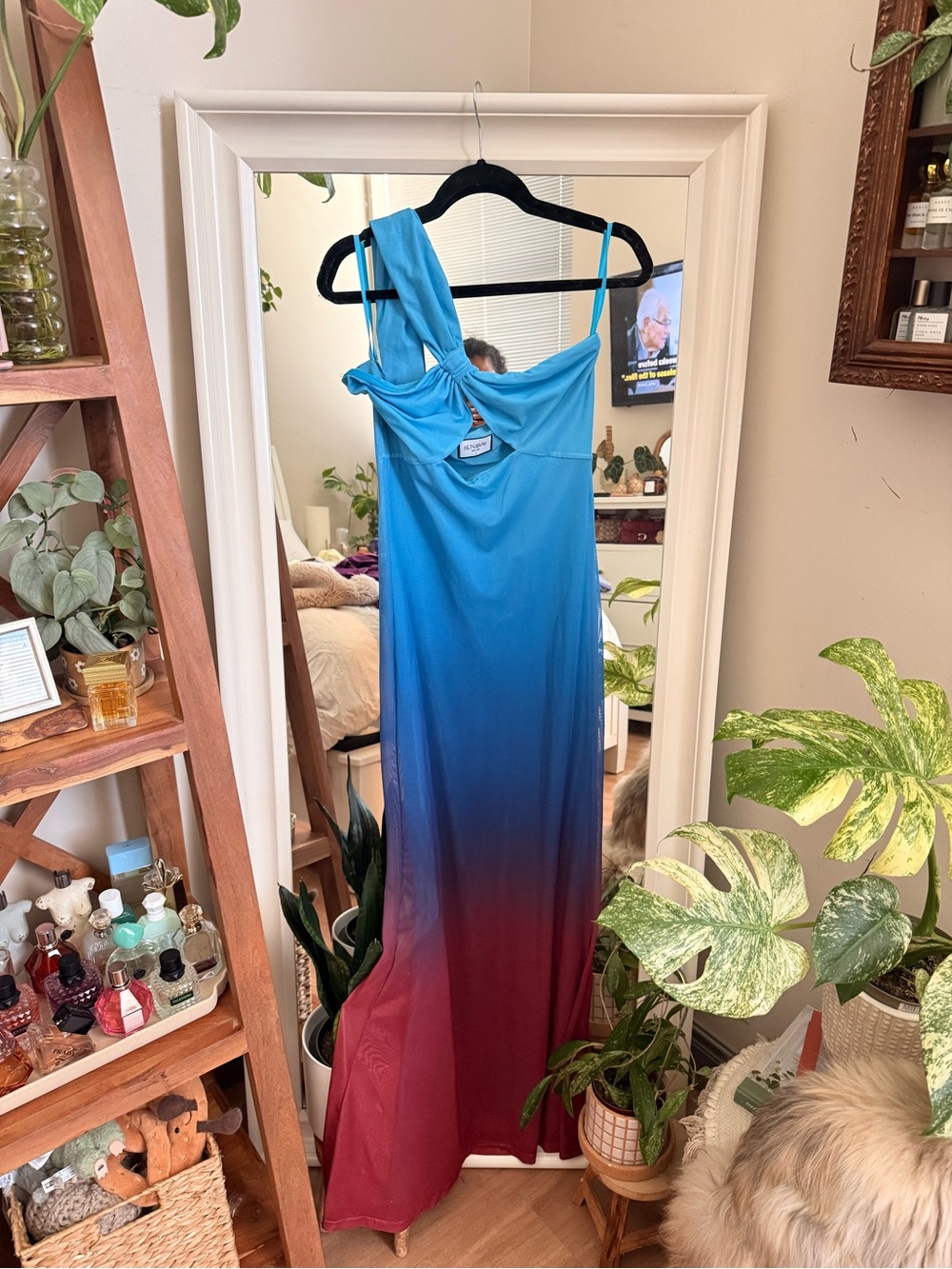 RunAway The Label Blue-to-Magenta Ombre Twist Cutout Maxi Dress - Picture 2 of 4